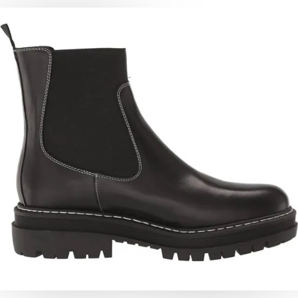 Marc Fisher PATRICK Size 7M Women’s Black Leather Chelsea Booties MSRP $199 NEW